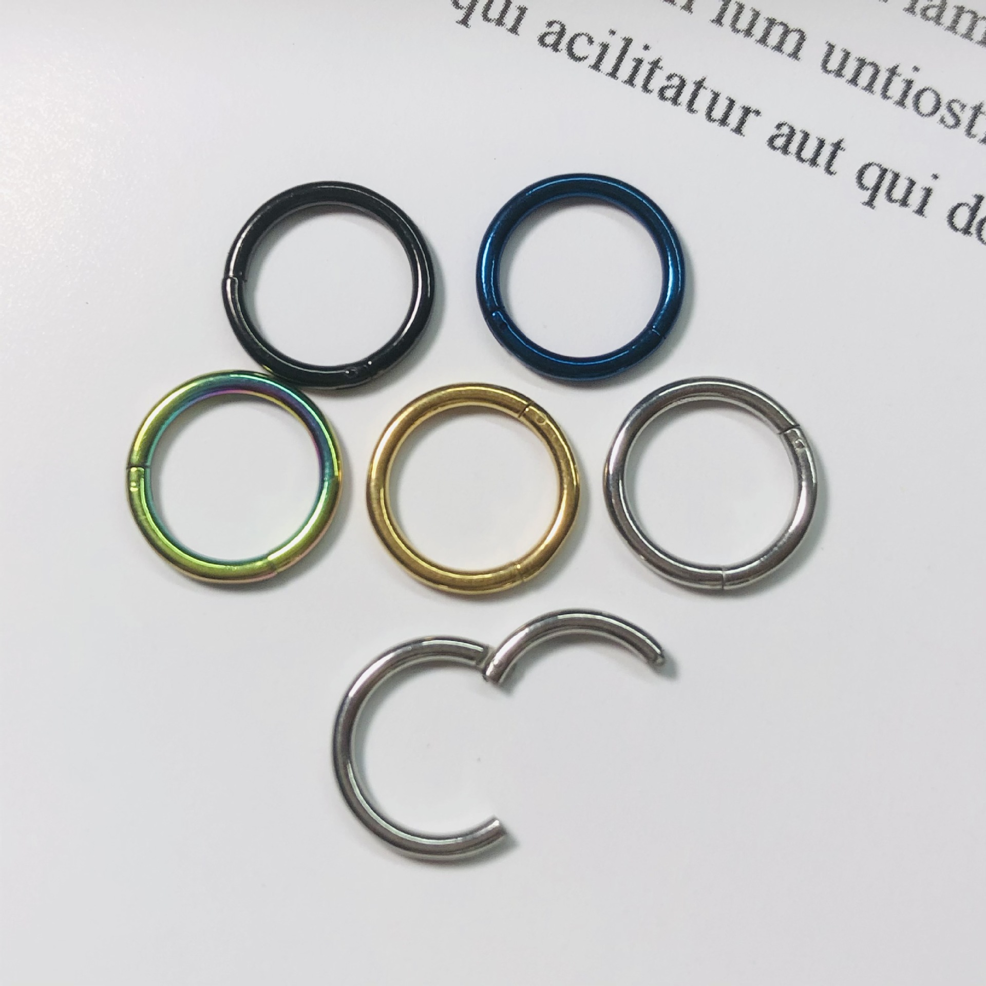 Factory wholesale direct supply Stainless Steel 316L closed ring open ring nose ring earrings coil seamless ring puncture jewelry