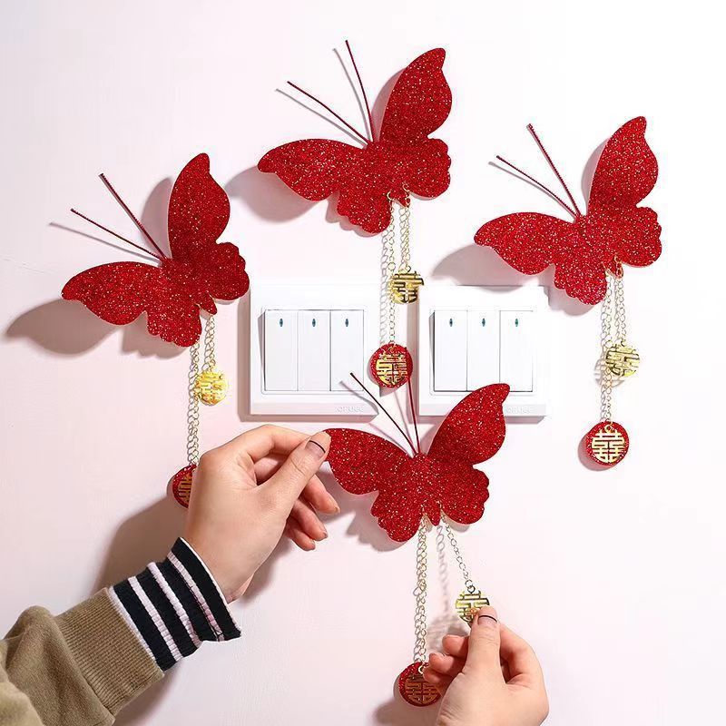 Wedding Words Sticker Decoration Jincong Butterfly Hanging Decoration Wedding Supplies Wedding Room Layout