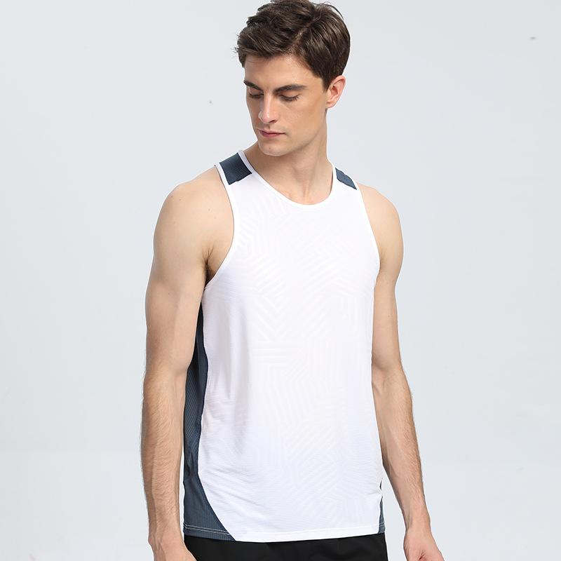 Picture of Sports Vest Men's Fitness Quick-Drying Sleeveless Color-Blocked Vest Outdoor Basketball Training Hurdle Running Sports Vest