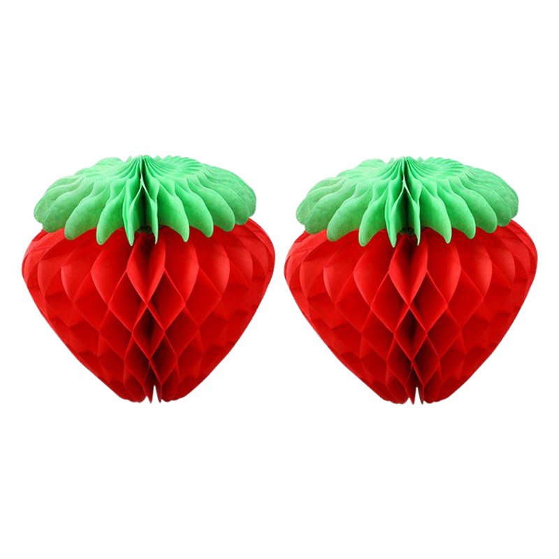 Window Special-Shaped Paper Honeycomb Ball Birthday Party Decoration Pendant Supplies Paper Honeycomb Pendant Strawberry Fruit