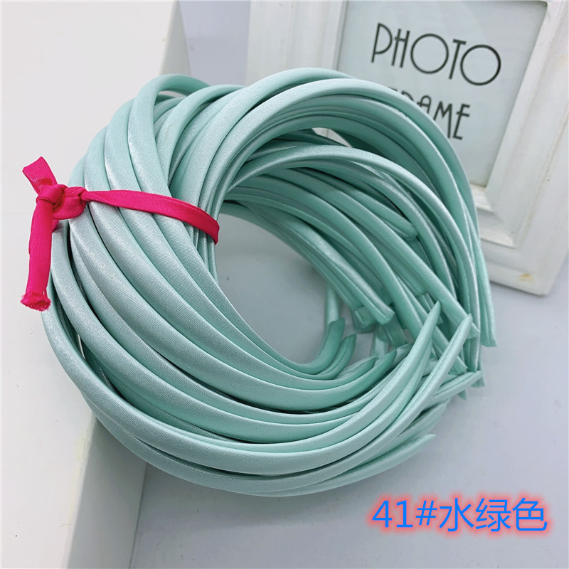 Picture of 10mm Candy-Colored Cloth-Wrapped Thickeneded Headband DIY Hairband Material Hair Accessories 1cm Satin Set Cloth Headband