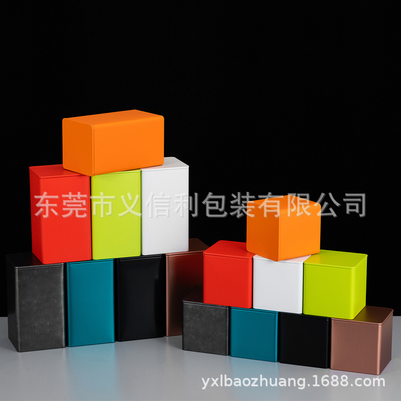 Frosted tea iron box iron can green tea black tea white tea tinplate box square iron can empty rock tea metal box