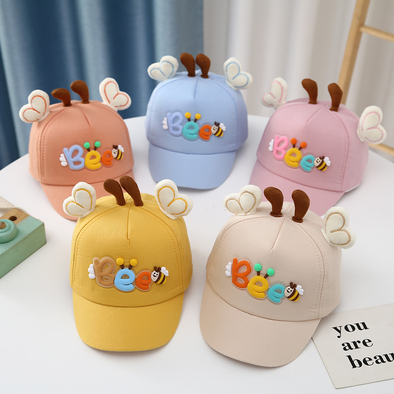 Picture of Baby hat cute bee peaked cap spring and autumn baby baseball cap outdoor sun protection children sun hat