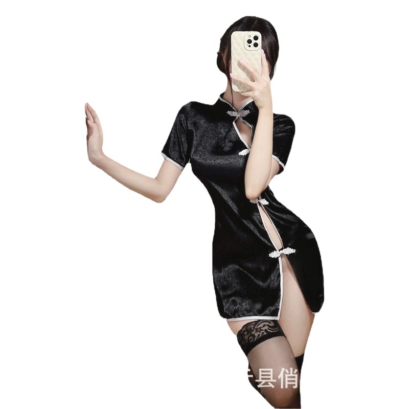Lingerie Temptation Tease Hot Flirting suit Pajamas Sexy Retro Passion Coquettish Cheongsam Uniform