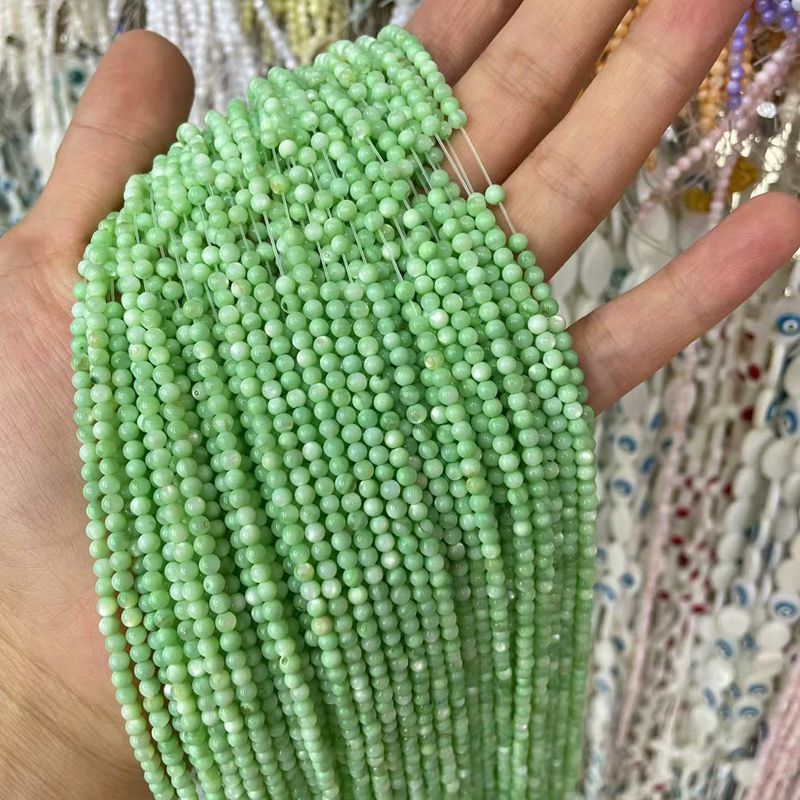 Picture of 3mm Natural Freshwater Shell Beads Round Beads Colorful DIY Jewelry Accessories Hairpin Shell Beads Bracelet Necklace Clavicle Chain Beads