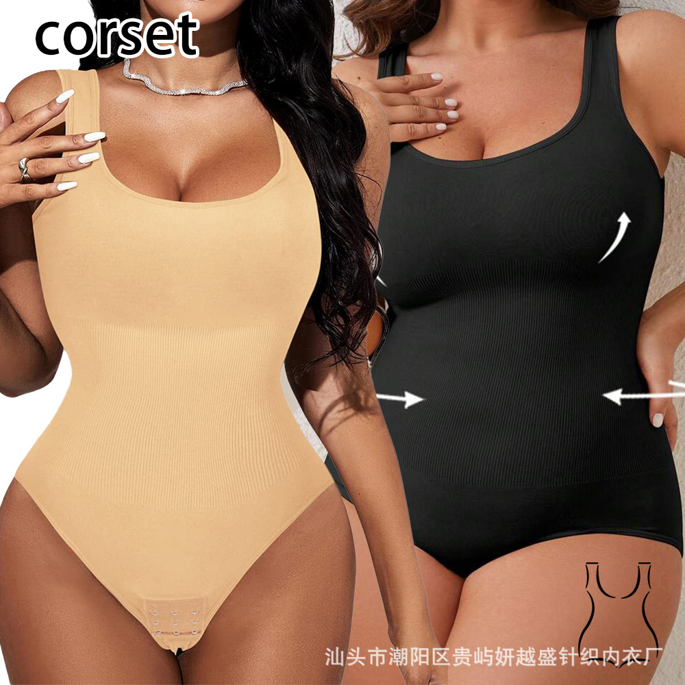 Cross-border Body Shaping Clothing Body Shaping Body Shaping Body Shaping Body-breasted Crotch-opening Body-on Seamless Body-on-body bodysuit