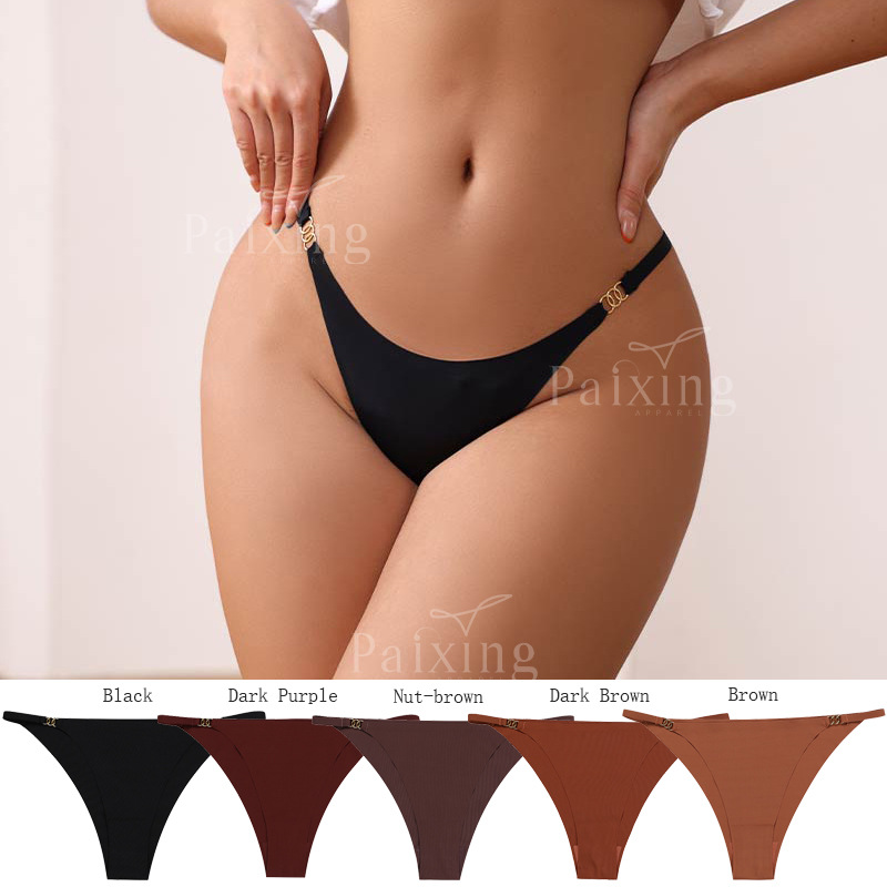 AliExpress Panties Women's European and American Thin Belt Three-Ring Buckle Sexy Sports Fitness Briefs Cotton Crotch Breathable