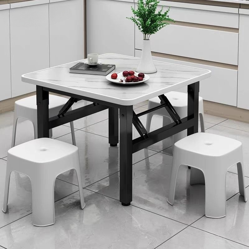 Folding table without installation, simple dining table for rent, home dining table, square floor stall, low table, small table