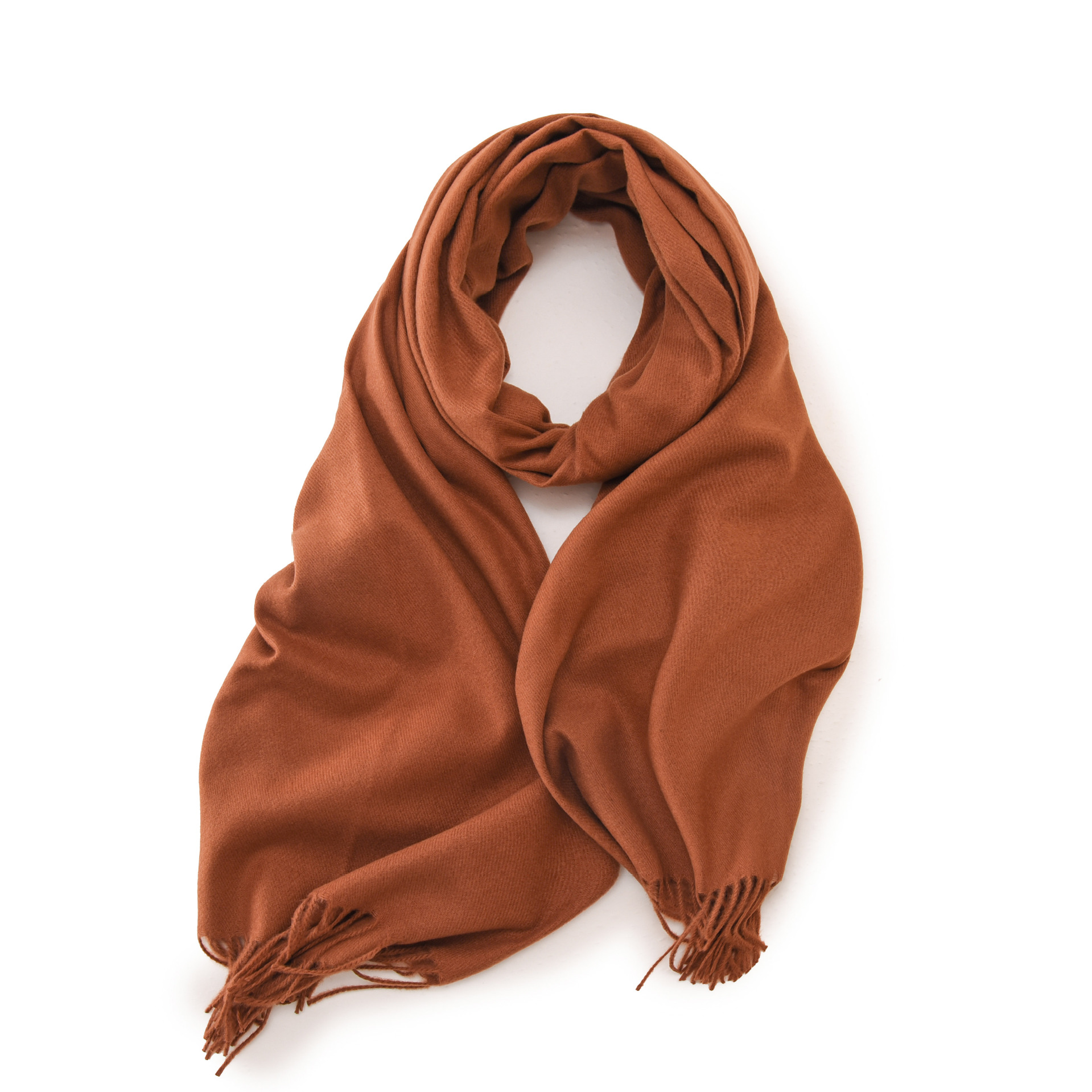 Picture of 2025 Red Scarf Women's Winter Cashmere Solid Color Scarf Shawl High-grade Warm Korean Style Tassel Scarf Men's All-match Scarf