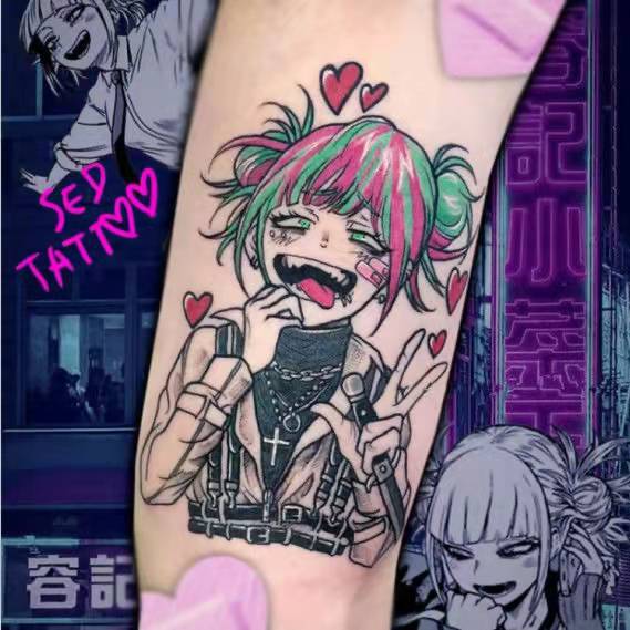 Picture of Diablo Tattoo Sticker Women's Waterproof Lasting European and American Violence Lori ins Cute Cartoon Flower Arm Non-Reflective Anti-Han