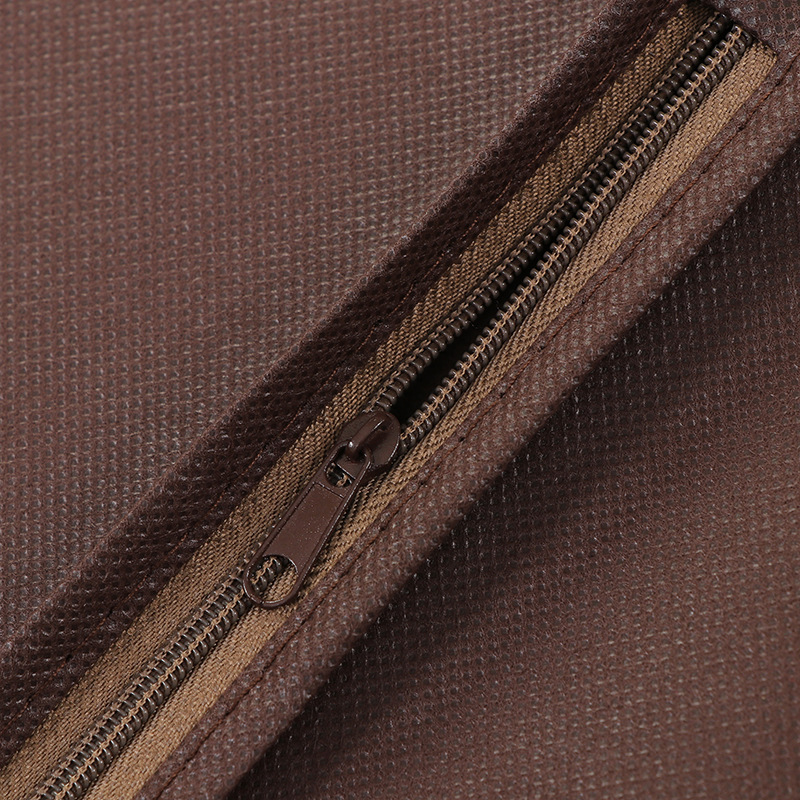 Picture of Brown vintage non-woven suit bag hanging clothes dustproof zipper clothing wedding dress storage bag can be printed LOGO wholesale