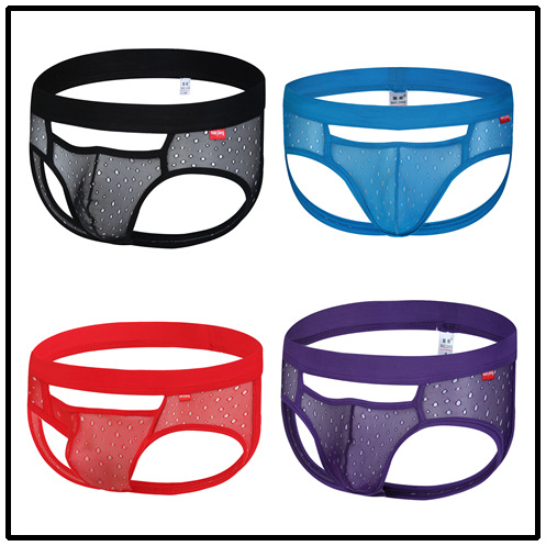 Cat will foreign trade cross-border new men's underwear ripped breathable hollow sexy comfortable double pants 2004