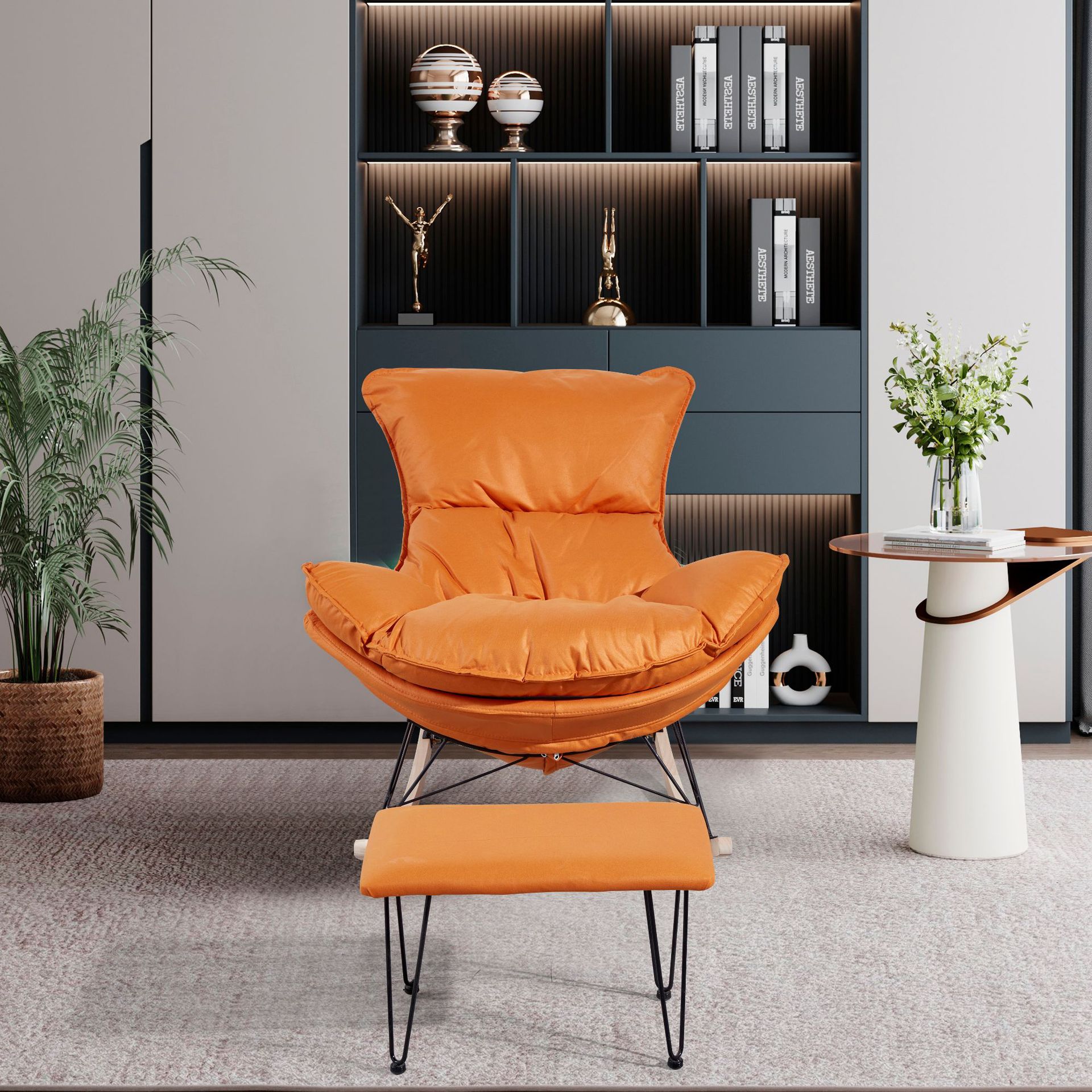 Picture of Leisure Rocking Chair Lazy Sofa Chair Balcony Nap Lobster Chair Technology Cloth Living Room Recliner Single Rocking Chair Home