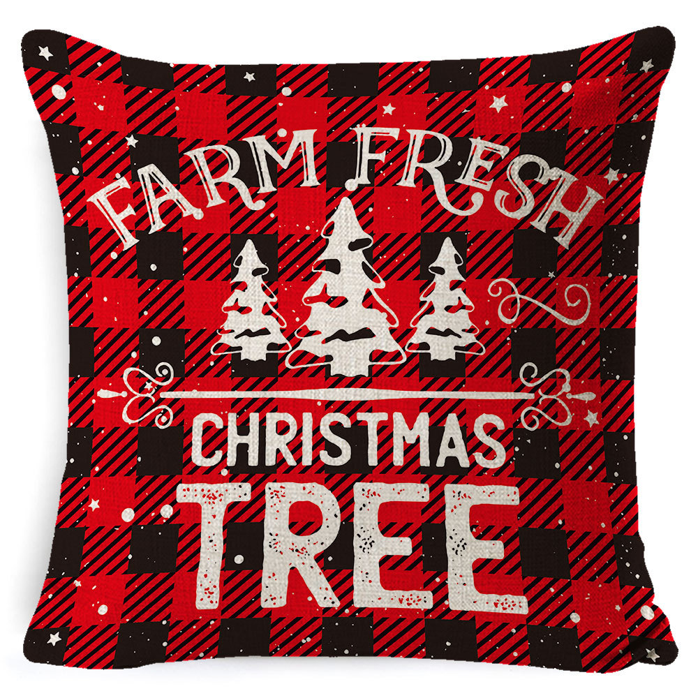 Picture of Christmas Pillow Case Linen Super Soft Peach Leather Printed New Amazon Household Products Cushion Pillow Case Custom
