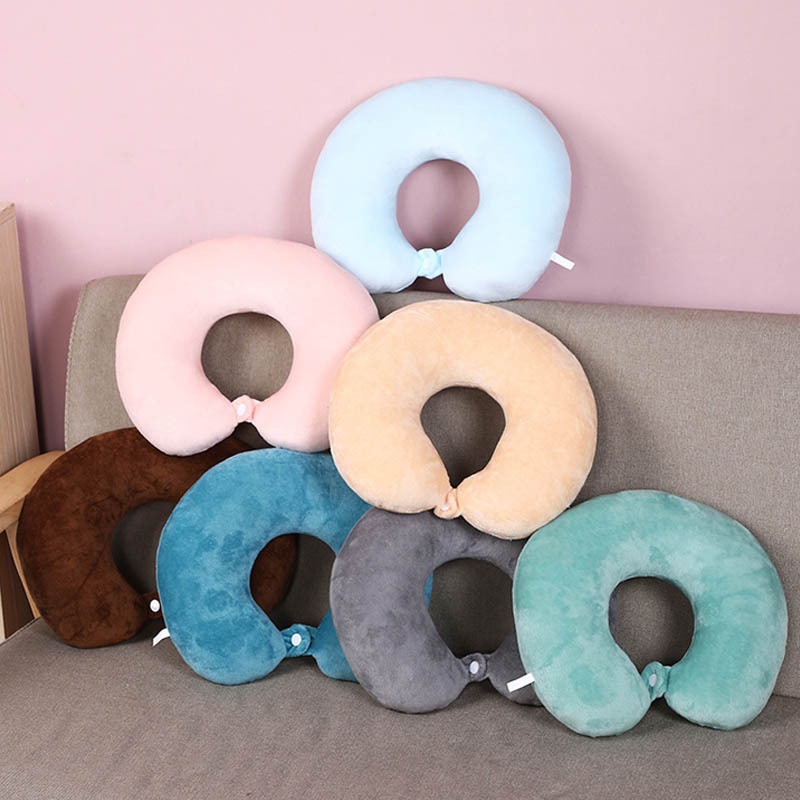 Picture of New PP cotton solid color U-shaped pillow headrest office nap pillow travel rest cervical pillow wholesale