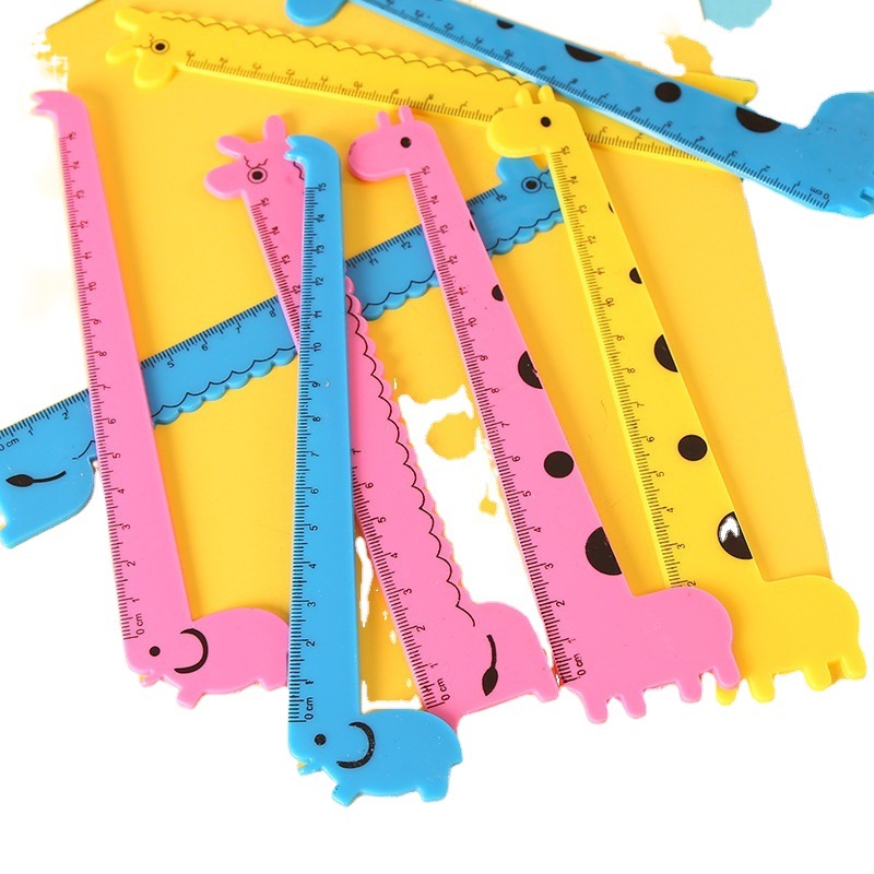 Cartoon Giraffe Ruler 15cm Student Learning Supplies Creative Stationery Children's Plastic Ruler