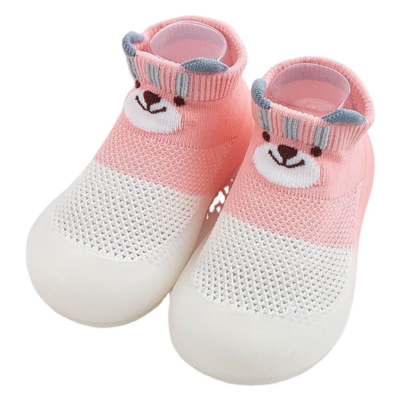 Autumn and Summer New Piggy Baby Toddler Shoes Soft Sole Mesh Breathable Cartoon Cute Baby Floor Socks and Shoes Wholesale