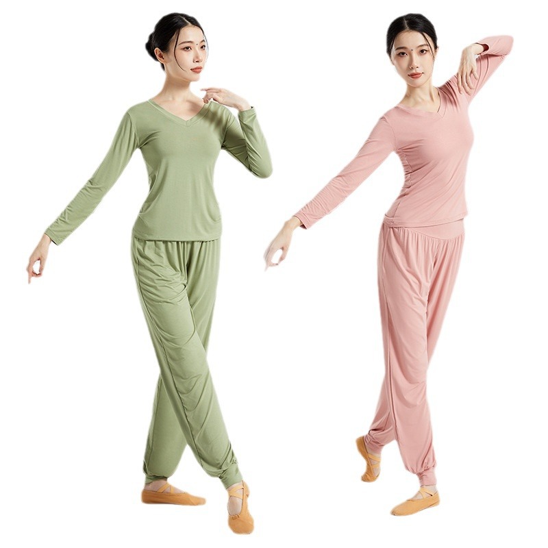 Picture of Yoga Clothing Women's New suit Women's Autumn and Winter Professional Body Training Clothing V-neck Modal Dance Women's Suit plus size