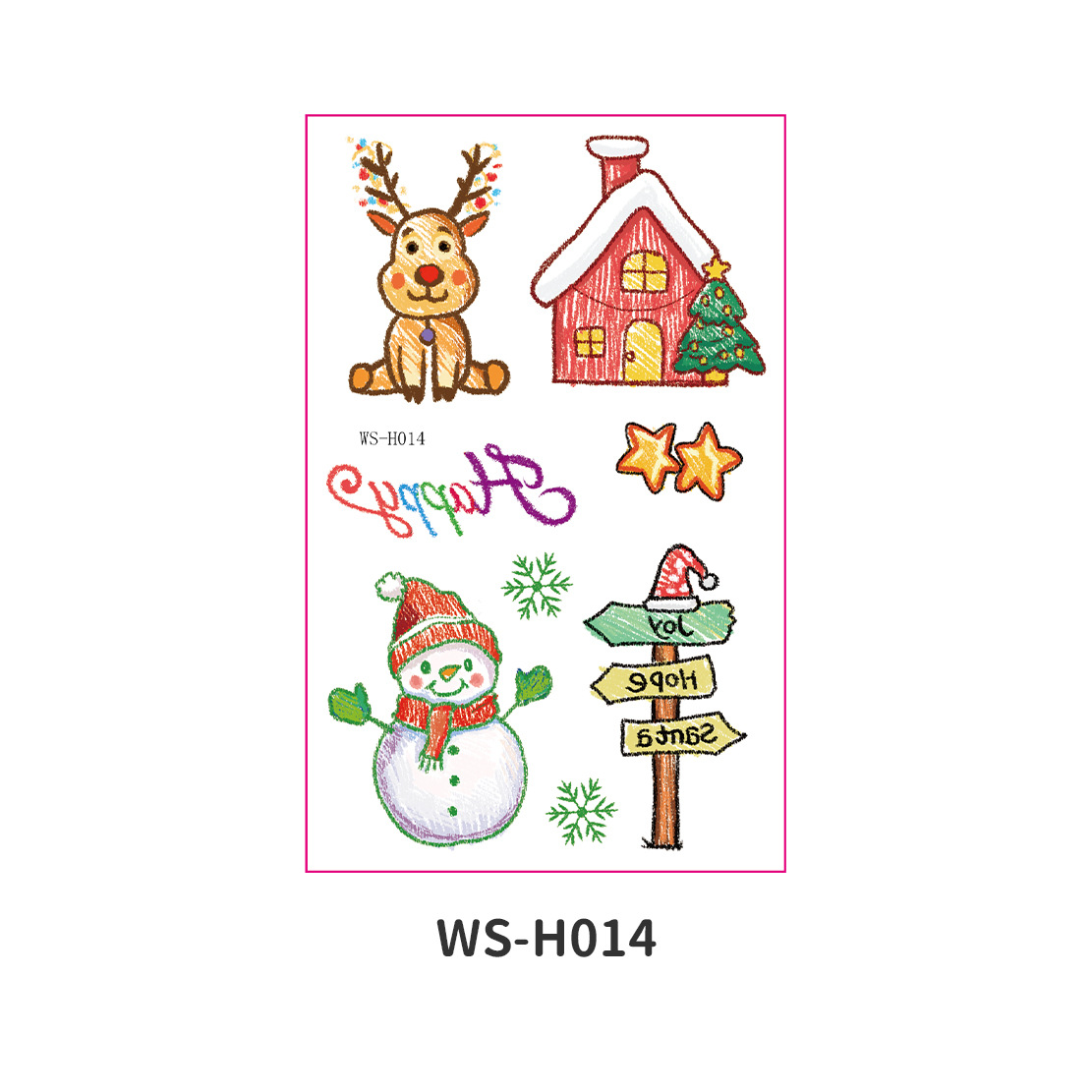 Picture of New Christmas Tattoo Sticker Children Cartoon Holiday Party Atmosphere Eco-friendly Waterproof Face Sticker Elk Tattoo Sticker