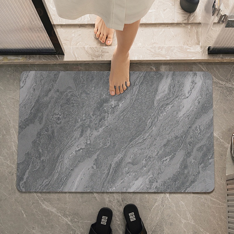 Picture of Simple Diatom Mud Thickened Cushion Absorbent Mat Bathroom Door Mat Quick-drying High-end Bathroom Floor Mat Non-slip
