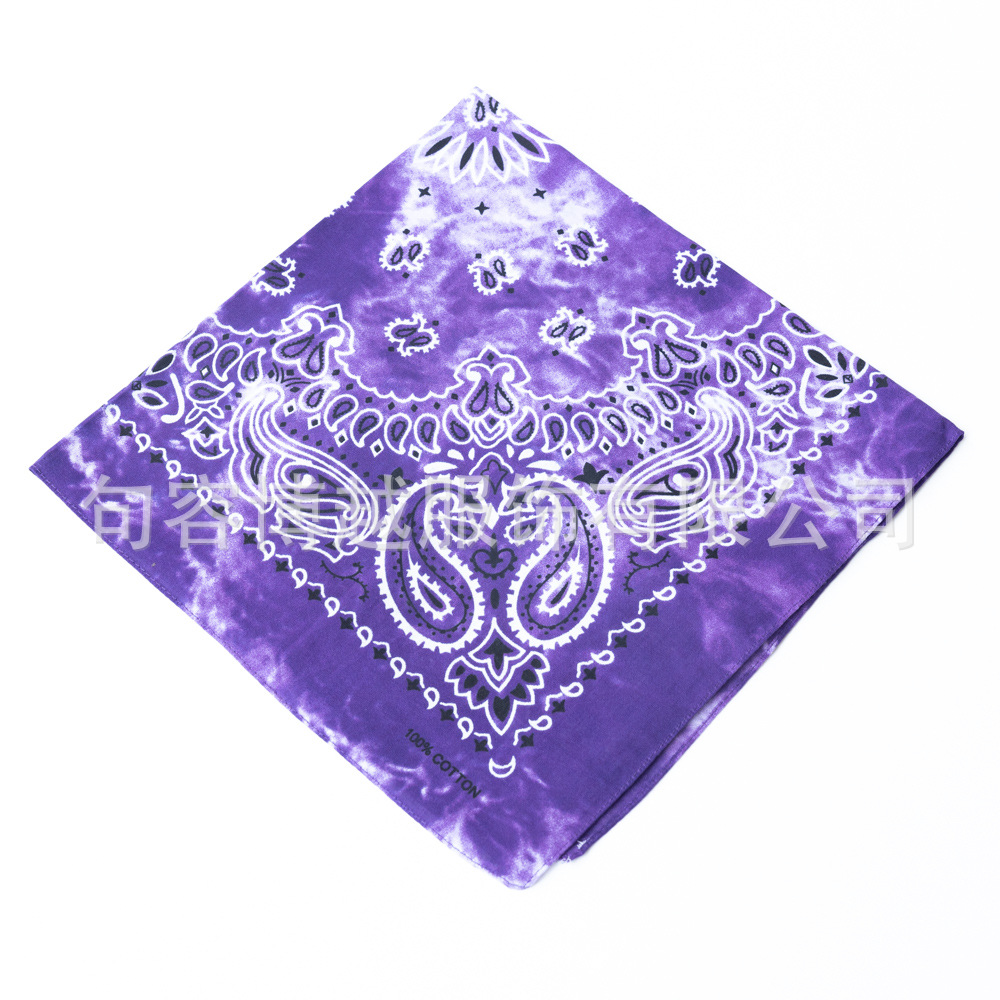 Picture of Cross-Border Outdoor Multi-Functional Hip-Hop Hip-Hop Cotton Headscarf Tie-Dyed Paisley Sunflower Square Scarf Bandana