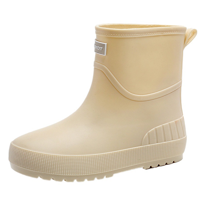 Dafa Japanese Style New Mid-Tube Rain Boots for Women, Fashionable Water Shoes for Outer Wear, Non-Slip Mid-Tube Water Shoes, Adult Short Rain Boots