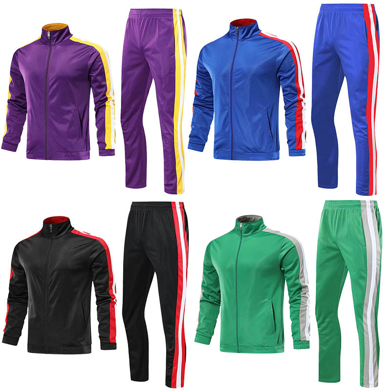 Autumn and winter New coat set basketball football training match appearance clothing group purchase golden velvet zipper warm long sleeve