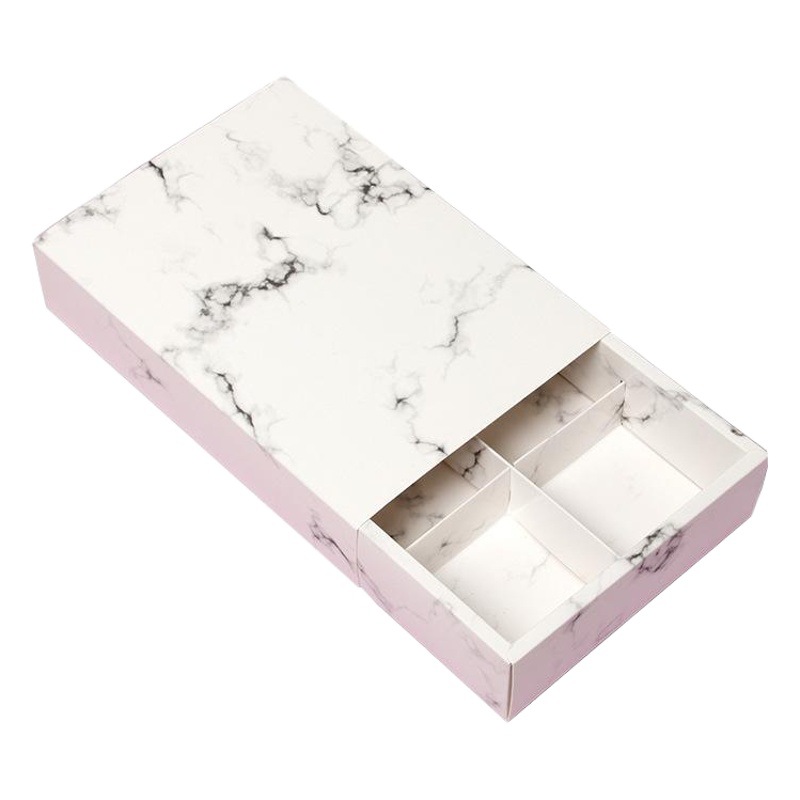 6 Pack 80g Egg Souffle Packaging Box Mid-Autumn Moon Cake Nougat Biscuits Gift Box Marble Packaging Box
