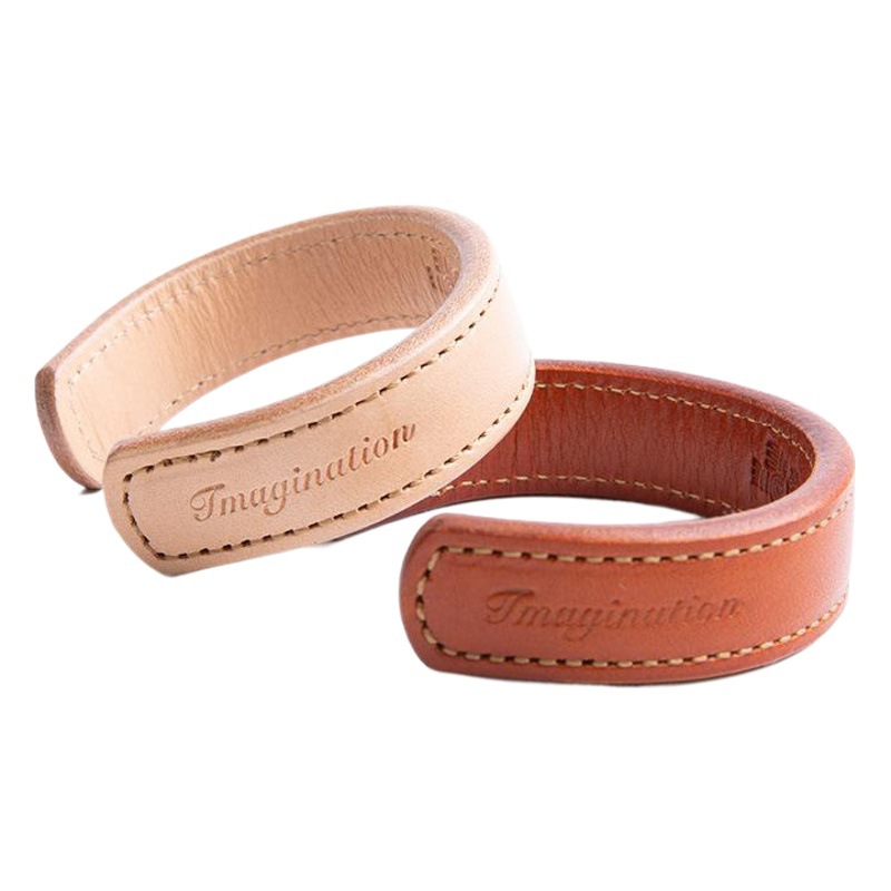 Madden Tooling Retro Vegetable Tanned Leather Bracelet Leather Ring Open Half Bracelet Bracelet Accessories Couple (Do not touch water)