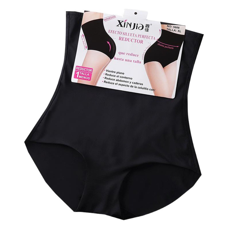Ice Silk Tummy Control Body Shaping Pants High Waist Hip Lifting Postpartum Waist Briefs Seamless Breathable Women's Underwear Thin Section