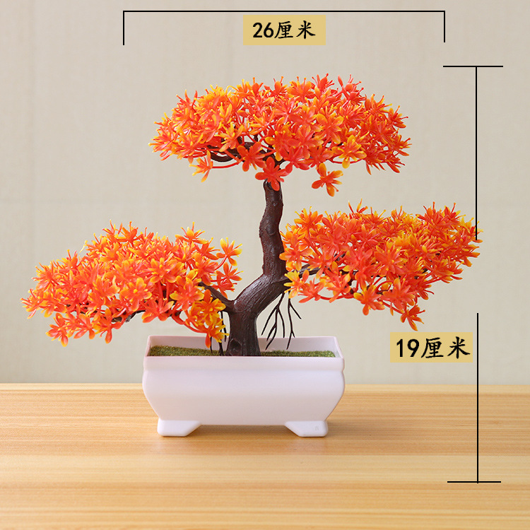 Picture of Sakura Snowball Simulated Plant Potted Grass Ball Bonsai Small Tree Home Decoration Flower Ornament Creative Mini Small Round Ball