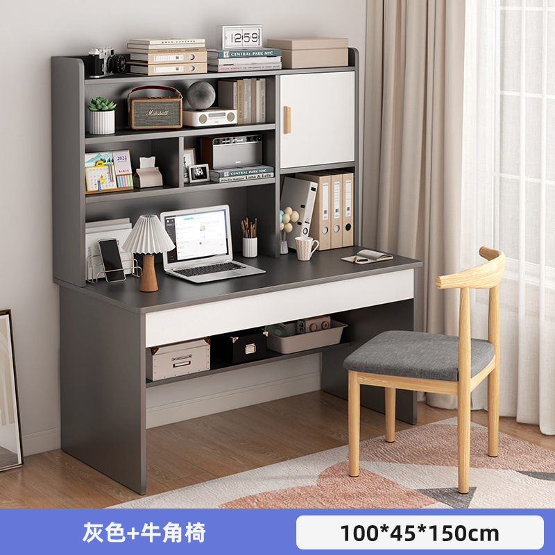 Picture of Student home study desk, children's desk, bookshelf combination table and chair set, simple bedroom, children's writing desk
