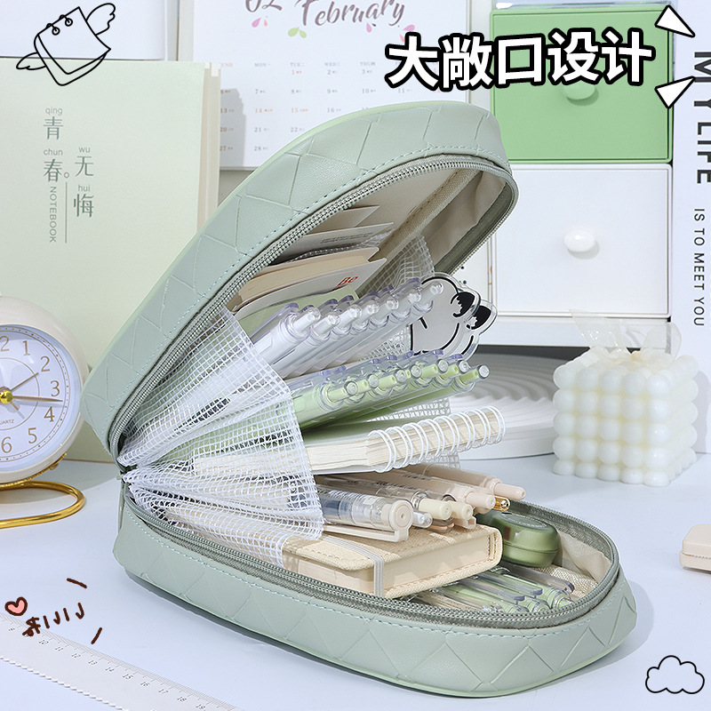 Picture of Large Capacity Multifunctional Pencil Case Korean Style High-value Pencil Case High School Students Portable Pen Storage Bag Pencil Case