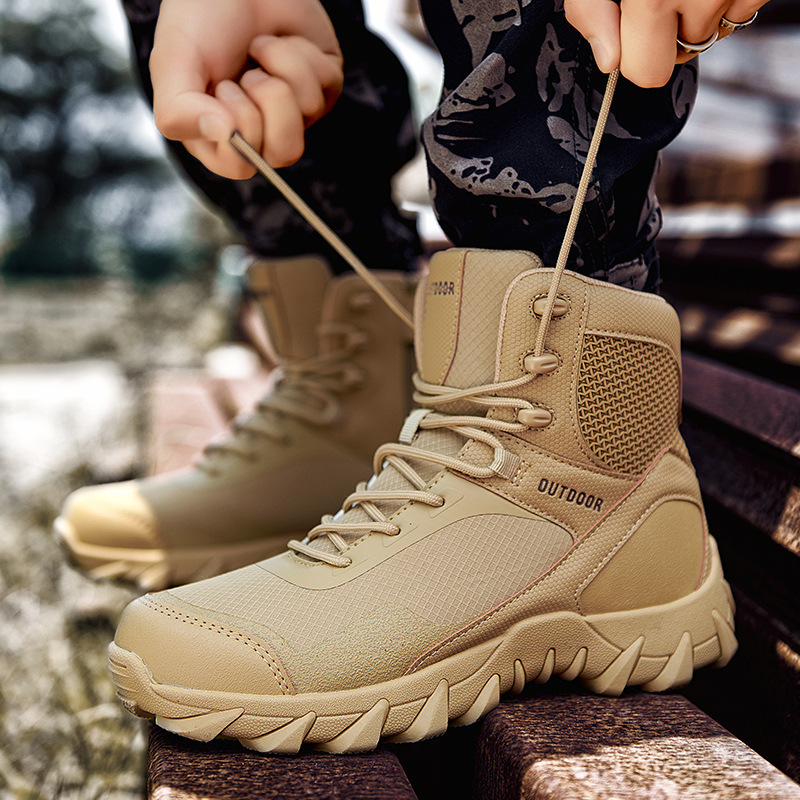 Four Seasons Thick-Soled Motorcycle Riding Shoes Motorcycle Shoes Mesh British Style Outdoor Shoes Thick-Soled Hiking Shoes Men's Shoes