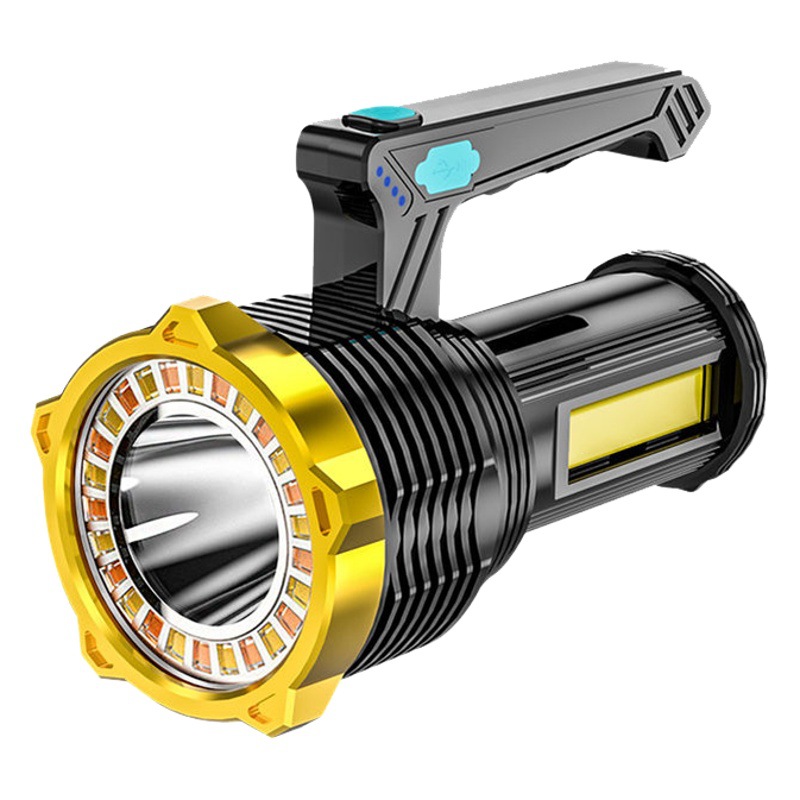 Amazon cross-border new Searchlight outdoor multi-function USB charging cob side light home long-range portable light
