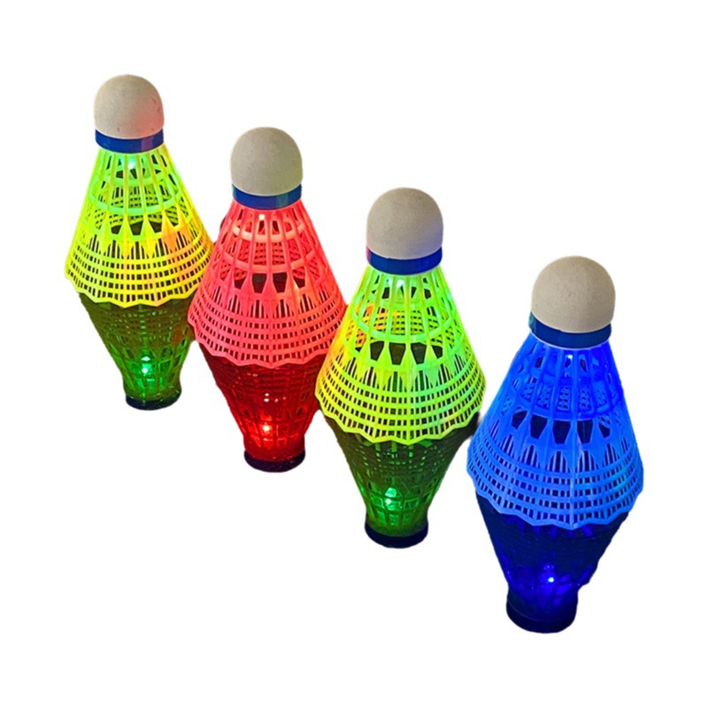 Bestcard luminous badminton windproof plastic nylon ball with light LED night luminous ball outdoor training