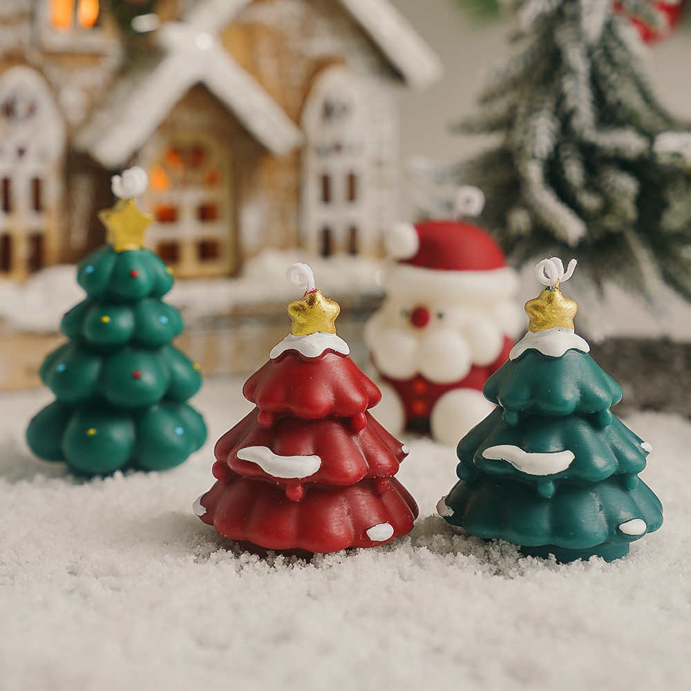 Christmas Candle Atmosphere Home Fragrance Gift Cute Handmade Candle Gift Christmas Tree Scented Candle