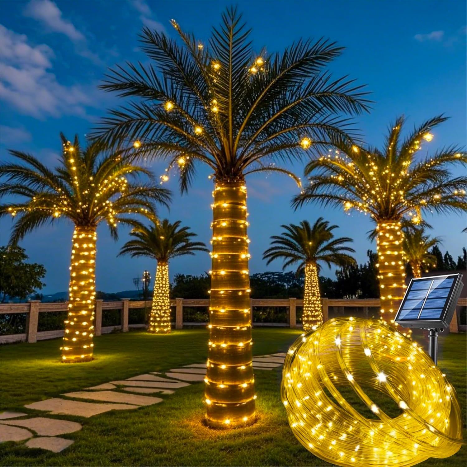 Solar Tube Light Water Tube Light Outdoor Garden Decorative Light Rainbow Tube LED String Christmas Decorative Light