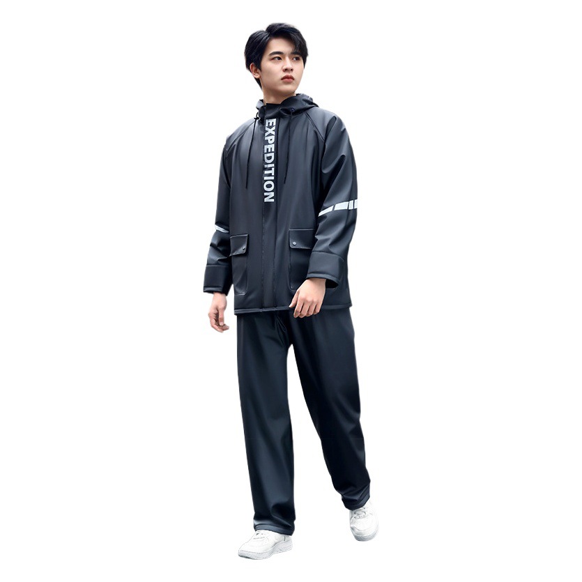 Picture of Bei Mei pvc split raincoat rain pants set takeaway waterproof motorcycle special set ladies raincoat men's wholesale