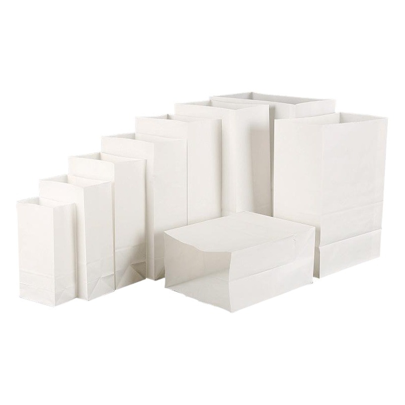Oil-proof Paper Bag Disposable Bread Food Packaging Paper Bag Baking Packaging Storage White Kraft Paper Bag Customization