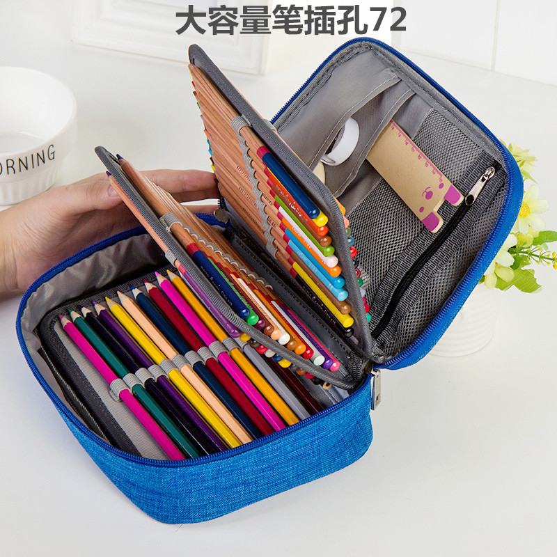 Cross-border Art Pencil Case 72 Color 120 Holes Large Capacity Sketch Pen Storage Bag Removable Painting Pencil Case Stationery