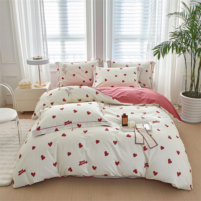 Fresh Platinum Cotton Digital Printing Cotton Four-piece Set Bedding Bed Sheet Quilt Cover Cotton Nantong Home Textile