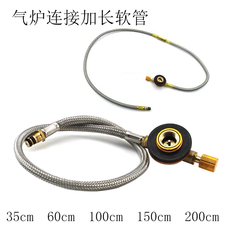 Picture of Gas tank stove head pressure reducing valve split gas stove connection extension hose extension line flat switch stove accessories