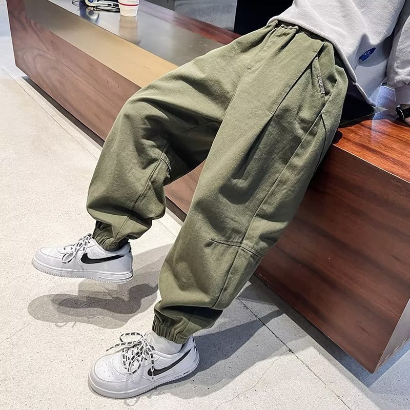Boys' Pants New Arrival 2024 Spring and Autumn Fashion Casual Children's Wear Trendy Cool Boys' Stylish Fried Street Korean Style Crockwear Pants