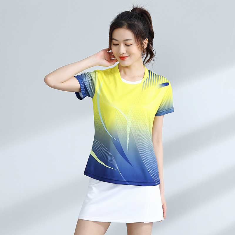 Picture of Badminton clothes sports suit women's quick-drying breathable tennis clothes men's table tennis competition training volleyball clothes printed logo