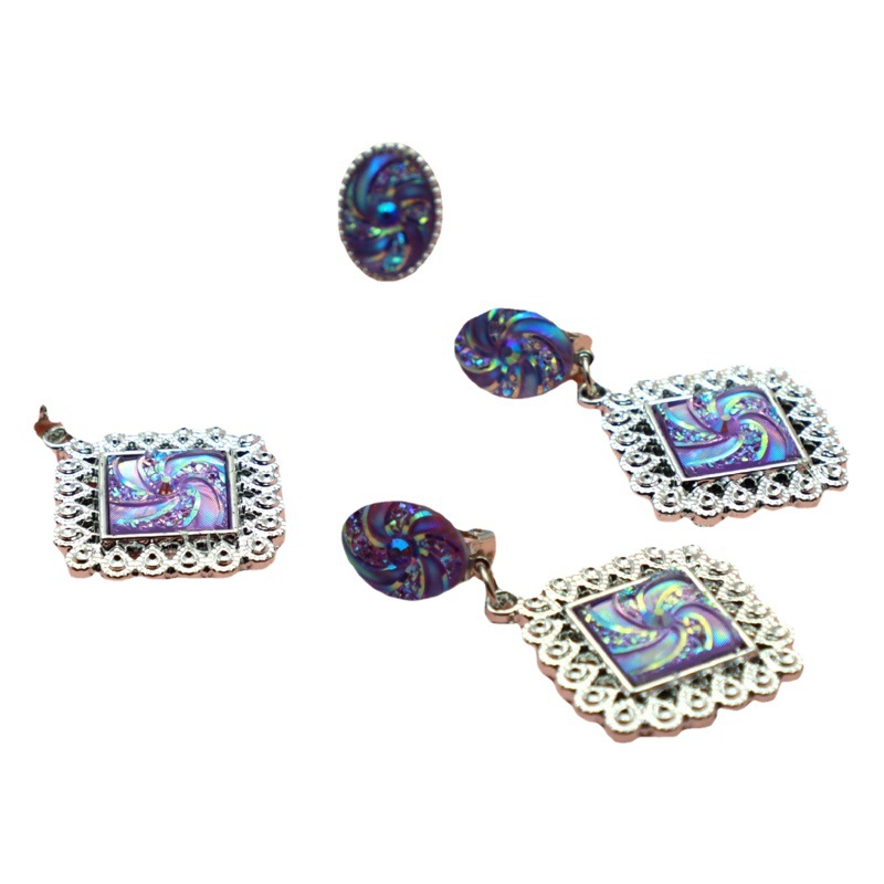 Cross-border children's electroplated plastic necklace earrings five pieces suit bracelet combination order girl pendant