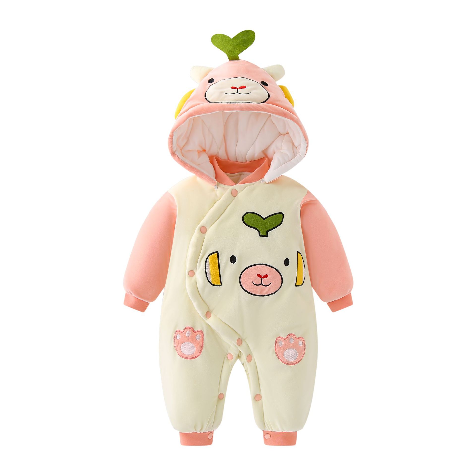 Picture of Baby Jumpsuit quilted super cute romper newborn cute cartoon clothes hooded baby romper