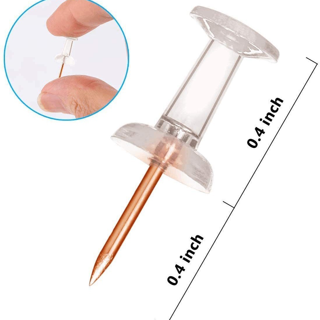 Amazon cross-border pushpin transparent rose gold I-shaped pin transparent round ball pushpin fixed tack decorative pushpin