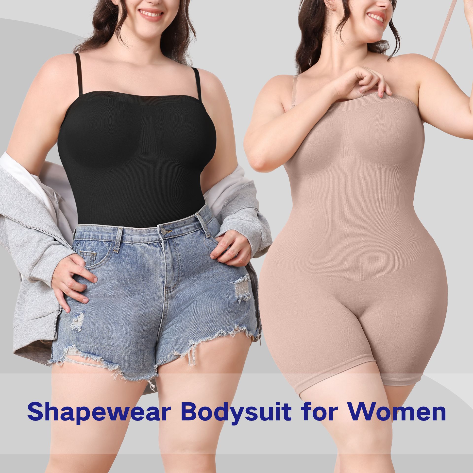 Amazon European and American Style Strapless Suit Seamless One-piece Women's Tight Belly-lifting Hip One-piece Shaped Suit