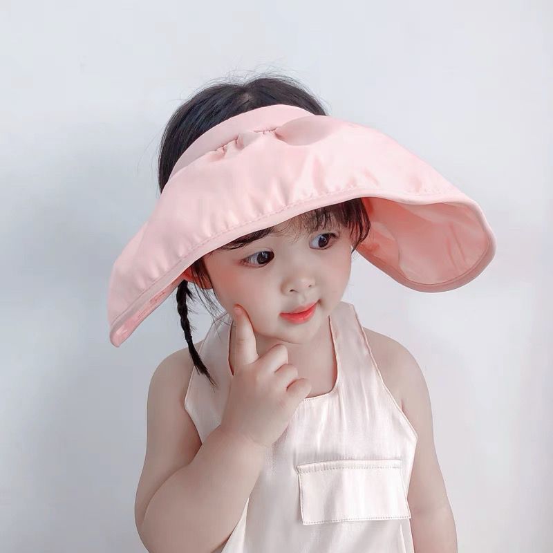 Picture of Cute Super Cute Girls' Big Brim Sunscreen Fisherman Hat Summer Sunshade Children's Empty Top Hat Fashionable Outdoor Baby Sun Hat